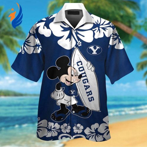 BYU Cougars & Mickey Mouse Hawaiian Shirt #2 – Fun and Stylish Apparel for Disney and College Sports Fans!
