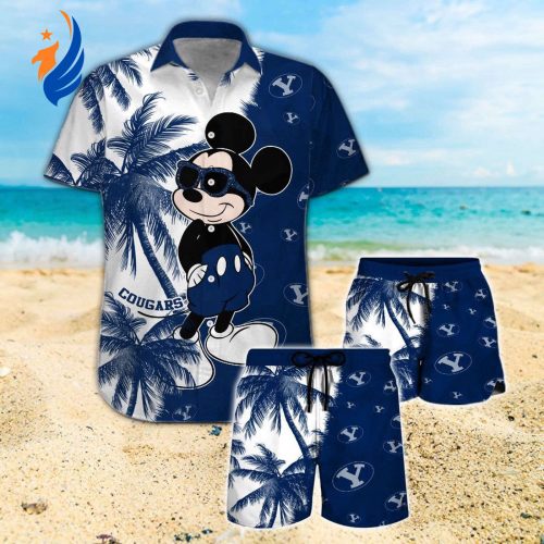 BYU Cougars & Mickey Mouse Hawaiian Shirt #3 – Unique Fan Gear for Disney and College Sports Lovers!