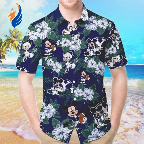 BYU Cougars & Mickey Mouse Hawaiian Shirt: Show Your Team Spirit with Style!