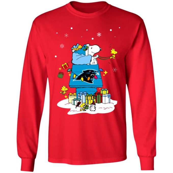 Carolina Panthers Santa Snoopy Christmas Shirt – Spread Holiday Cheer with Merry Carolina Panthers Apparel