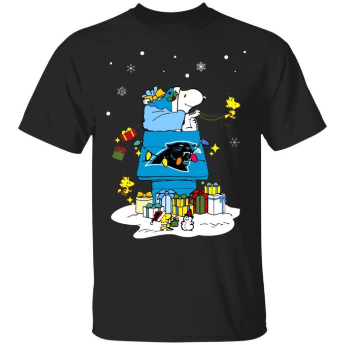 Carolina Panthers Santa Snoopy Christmas Shirt – Spread Holiday Cheer with Merry Carolina Panthers Apparel