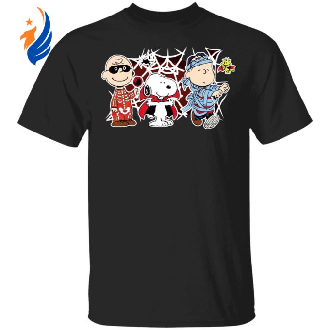 Get Spooky with Charlie Woodstock Linus Snoopy Halloween T-Shirt – Perfect Night Costume for Fun!