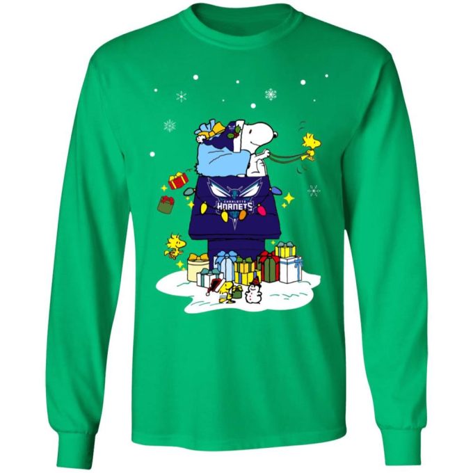Spread Holiday Cheer with Charlotte Hornets Santa Snoopy Christmas Shirt