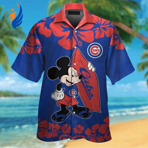 Chicago Cubs & Mickey Mouse Hawaiian Shirt: Trendy MLB Disney Collaboration for Baseball Fans