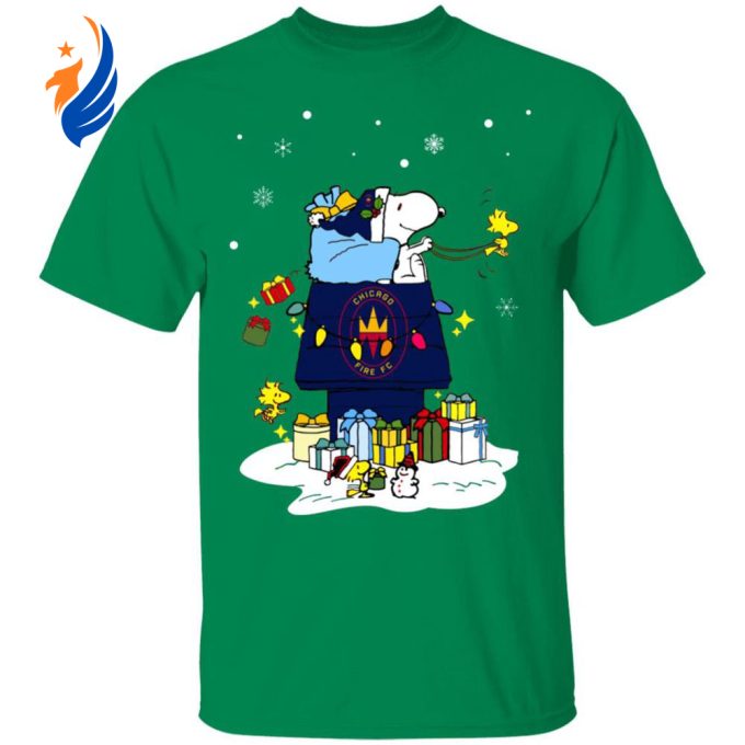 Spread Cheer with Chicago Fire Santa Snoopy Christmas Shirt – Festive and Stylish Holiday Apparel