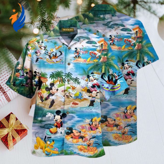 Christmas Hawaiian Shirt – Mickey Mouse Beach Print Gift for Men Youth Dad Boyfriend – Perfect for Party Christmas Birthday