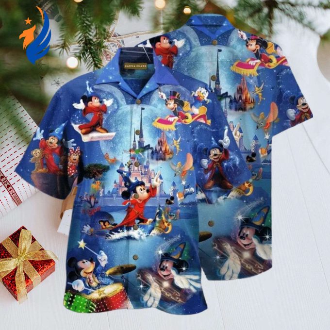 Christmas Hawaiian Shirt: Mickey Mouse Print Picnic Gift for Men Youth Dad Boyfriend – Perfect for Parties Christmas Birthdays!