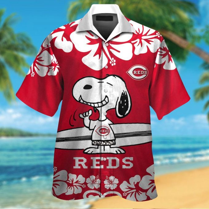 Cincinnati Reds & Snoopy Hawaiian Shirt: Add Fun to Your Game Day Style!
