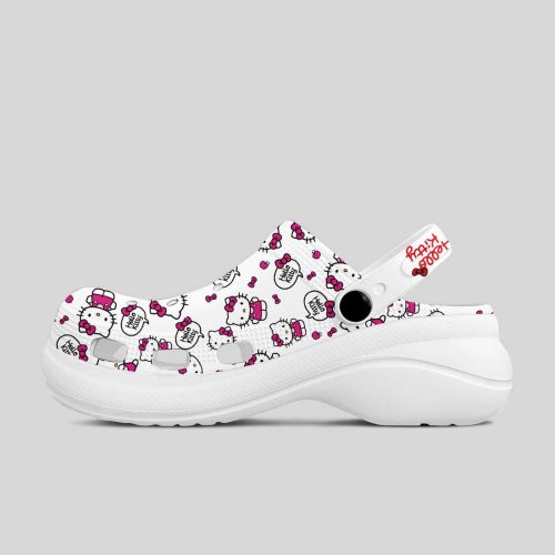 Classic Hello Kitty White High-sole Clogs