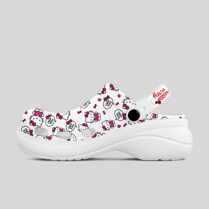 Classic Hello Kitty White High-sole Clogs