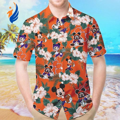 Clemson Tigers & Mickey Mouse Hawaiian Shirt #2: A Vibrant Collaboration for Fans & Disney Enthusiasts!