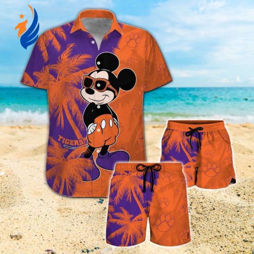 Clemson Tigers & Mickey Mouse Hawaiian Shirt: Show Your Team Spirit with this Fun and Stylish Collab!