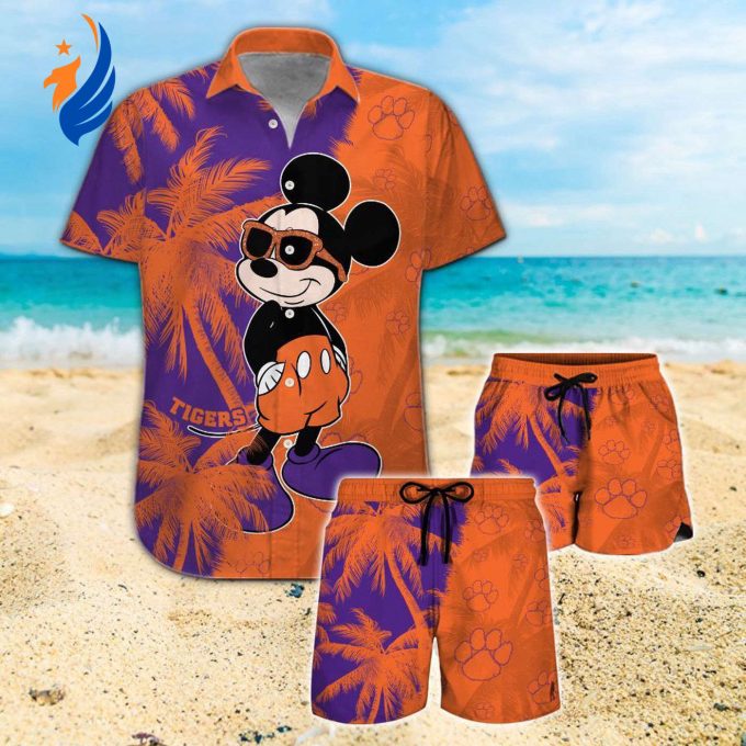 Clemson Tigers & Mickey Mouse Hawaiian Shirt: Show Your Team Spirit with this Fun and Stylish Collab!