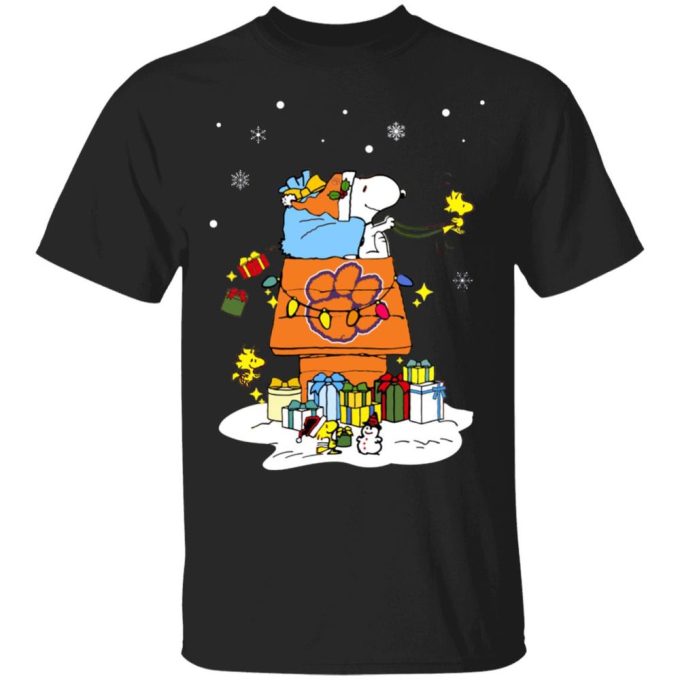 Clemson Tigers Santa Snoopy Shirt – Wish You A Merry Christmas & Show Your Team Pride!