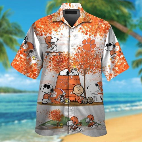 Clemson Tigers Snoopy Autumn Hawaiian Shirt Set – Short Sleeve Button Up for Men Women & Kids Clemson Tigers Snoopy Autumn Hawaiian Shirt Set – Short Sleeve Button Up for Men Women & Kids
