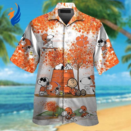 Clemson Tigers Snoopy Autumn Hawaiian Shirt Set – Short Sleeve Button Up for Men Women & Kids Clemson Tigers Snoopy Autumn Hawaiian Shirt Set – Short Sleeve Button Up for Men Women & Kids