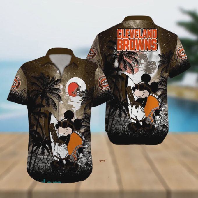 Cleveland Browns NFL Mickey Mouse Aloha Hawaiian Shirt – Show Your Team Spirit in Style!