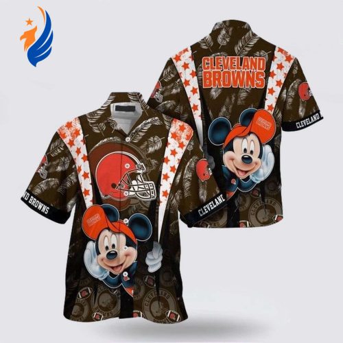 Cleveland Browns NFL Mickey Mouse Hawaiian Shirt: Perfect Fan Gear!