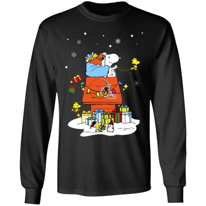 Cleveland Browns Santa Snoopy Merry Christmas Shirt: Show Your Team Spirit & Spread Holiday Cheer!