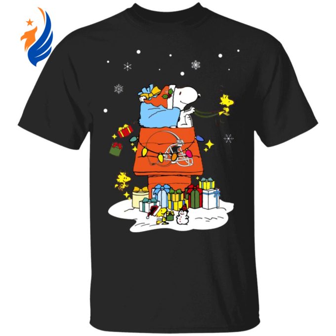 Cleveland Browns Santa Snoopy Merry Christmas Shirt: Show Your Team Spirit & Spread Holiday Cheer!
