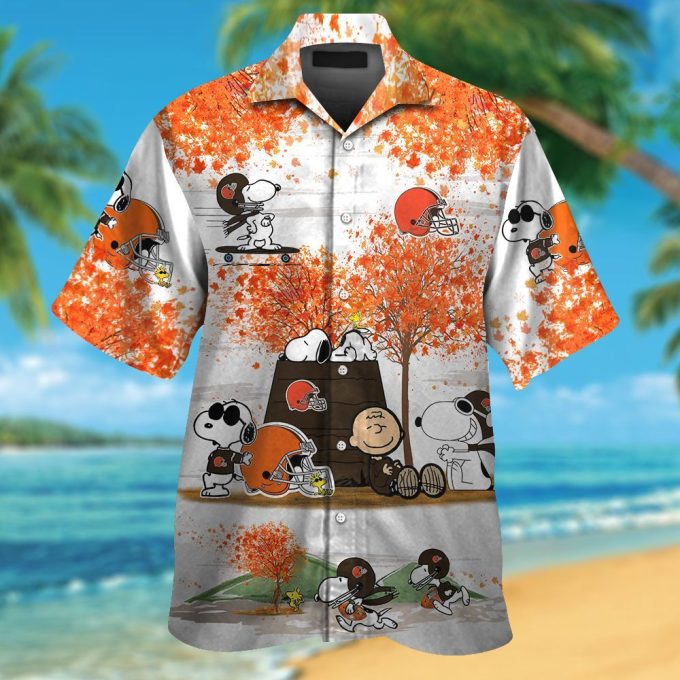 Cleveland Browns & Snoopy Hawaiian Shirt #2: Show Your Team Spirit with this Fun & Stylish NFL Apparel
