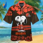 Cleveland Browns & Snoopy Hawaiian Shirt #3: Show Your Team Spirit with this Playful NFL Shirt!