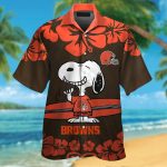 Cleveland Browns & Snoopy Hawaiian Shirt #3: Show Your Team Spirit with this Playful NFL Shirt!