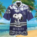 Shop Colorado Rockies Snoopy Tropical Aloha Hawaiian Shirt Set – Perfect for Men Women & Kids!