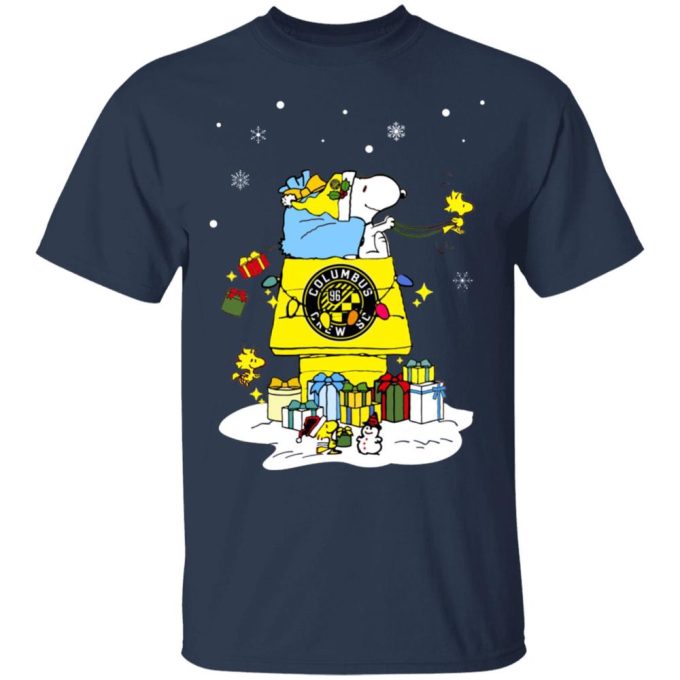 Columbus Crew SC Santa Snoopy Shirt: Spread Christmas Cheer with this Merry Apparel
