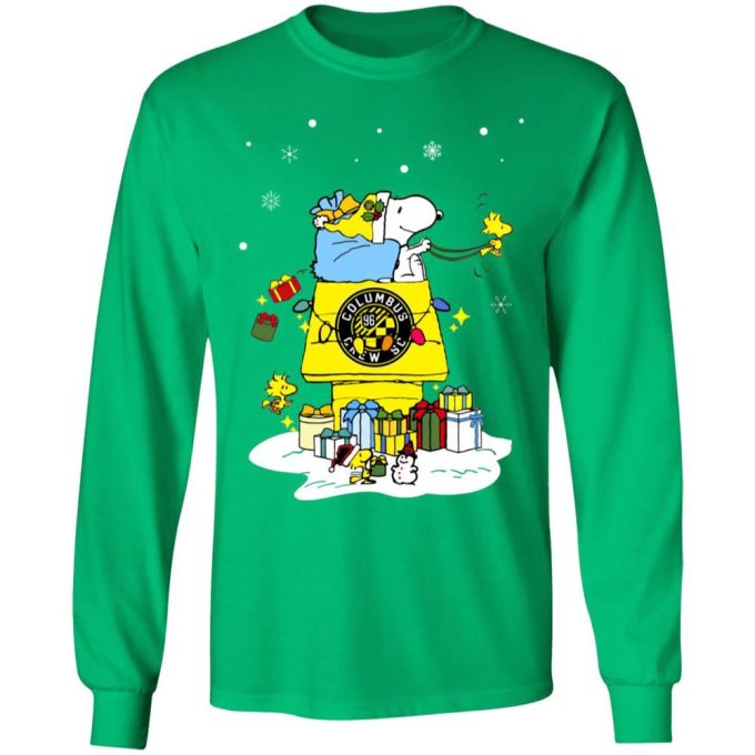Columbus Crew SC Santa Snoopy Shirt: Spread Christmas Cheer with this Merry Apparel