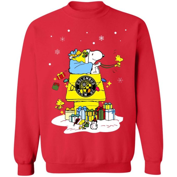 Columbus Crew SC Santa Snoopy Shirt: Spread Christmas Cheer with this Merry Apparel
