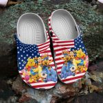 Comfortable And Stylish Winnie The Pooh With American Flag Clogs For Kids And Adults Comfortable And Stylish Winnie The Pooh With American Flag Clogs For Kids And Adults