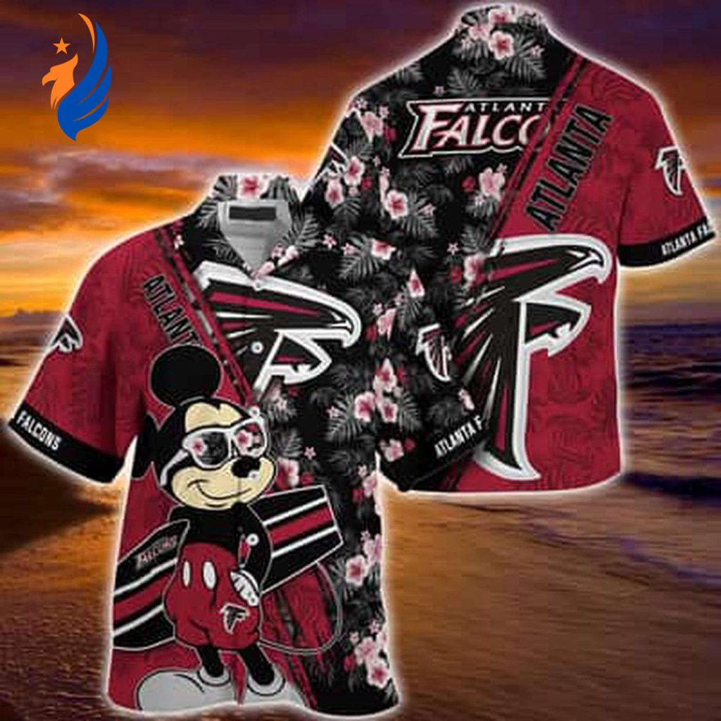 NFL Atlanta Falcons Hawaiian Shirt: Cool Aloha Mickey Mouse Disney Tropical Flower Pattern – Stand Out in Style! NFL Atlanta Falcons Hawaiian Shirt: Cool Aloha Mickey Mouse Disney Tropical Flower Pattern – Stand Out in Style!