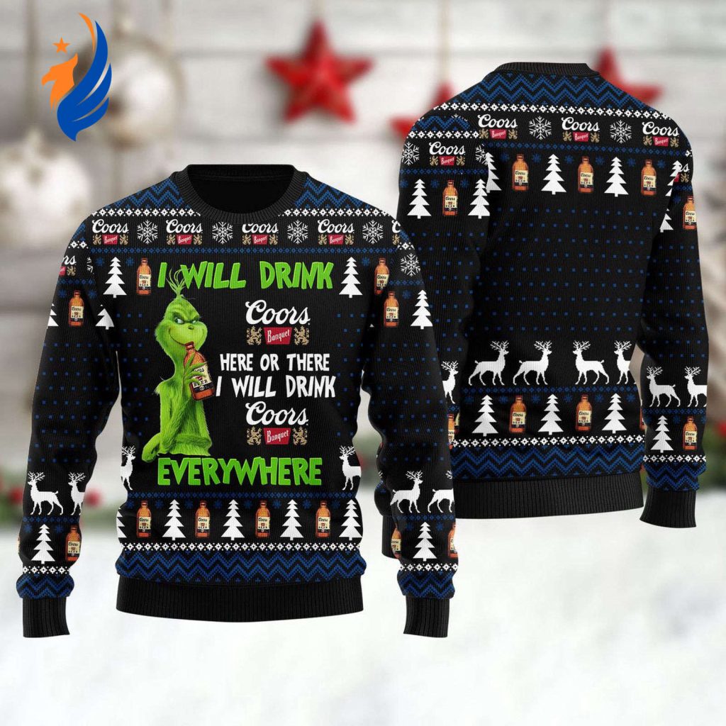 Coors Banquet Grinch Ugly Sweater: The Perfect Holiday Attire for Drinking Everywhere! Coors Banquet Grinch Ugly Sweater: The Perfect Holiday Attire for Drinking Everywhere!
