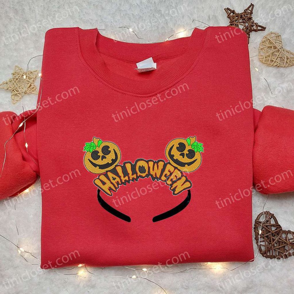 Spooktacular Halloween Mickey Mouse Ears Crown Embroidered Shirt ? Disney Magic! Spooktacular Halloween Mickey Mouse Ears Crown Embroidered Shirt ? Disney Magic!