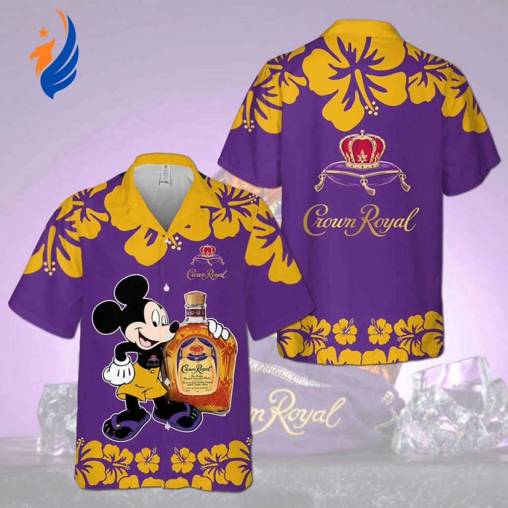 Crown Royal Mickey Mouse Hawaiian Shirt: Hibiscus Flower Design for a Tropical Style Crown Royal Mickey Mouse Hawaiian Shirt: Hibiscus Flower Design for a Tropical Style