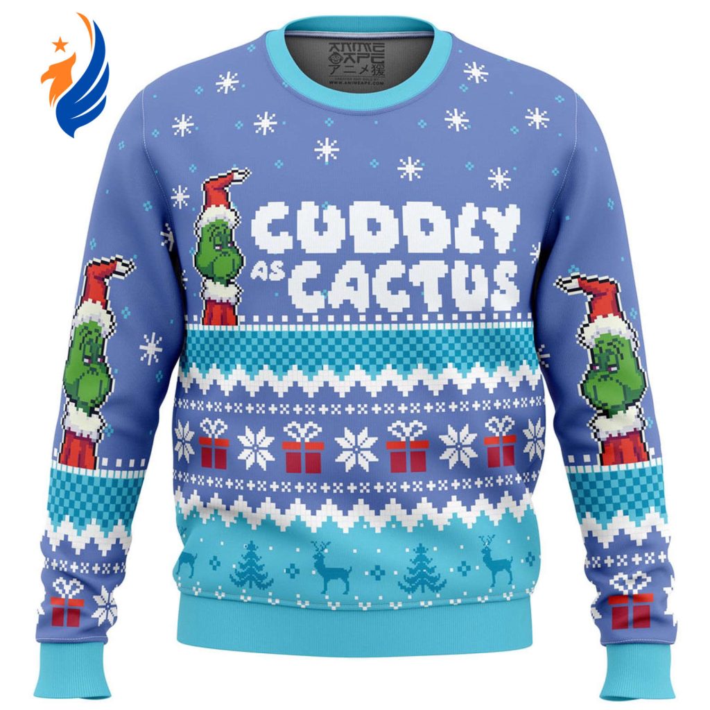 Cuddly Cactus Grinch Ugly Christmas Sweater: Festive & Fun Holiday Attire Cuddly Cactus Grinch Ugly Christmas Sweater: Festive & Fun Holiday Attire