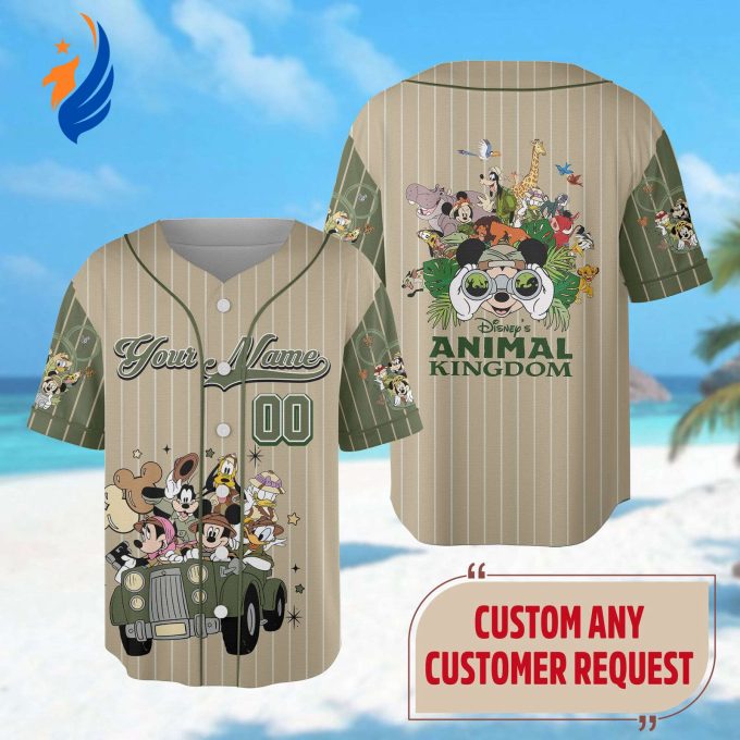 Leopard Hakuna Matata Jersey: Custom Animal Kingdom Baseball Shirt for Magic Kingdom Trip with Mickey Mouse and Friends