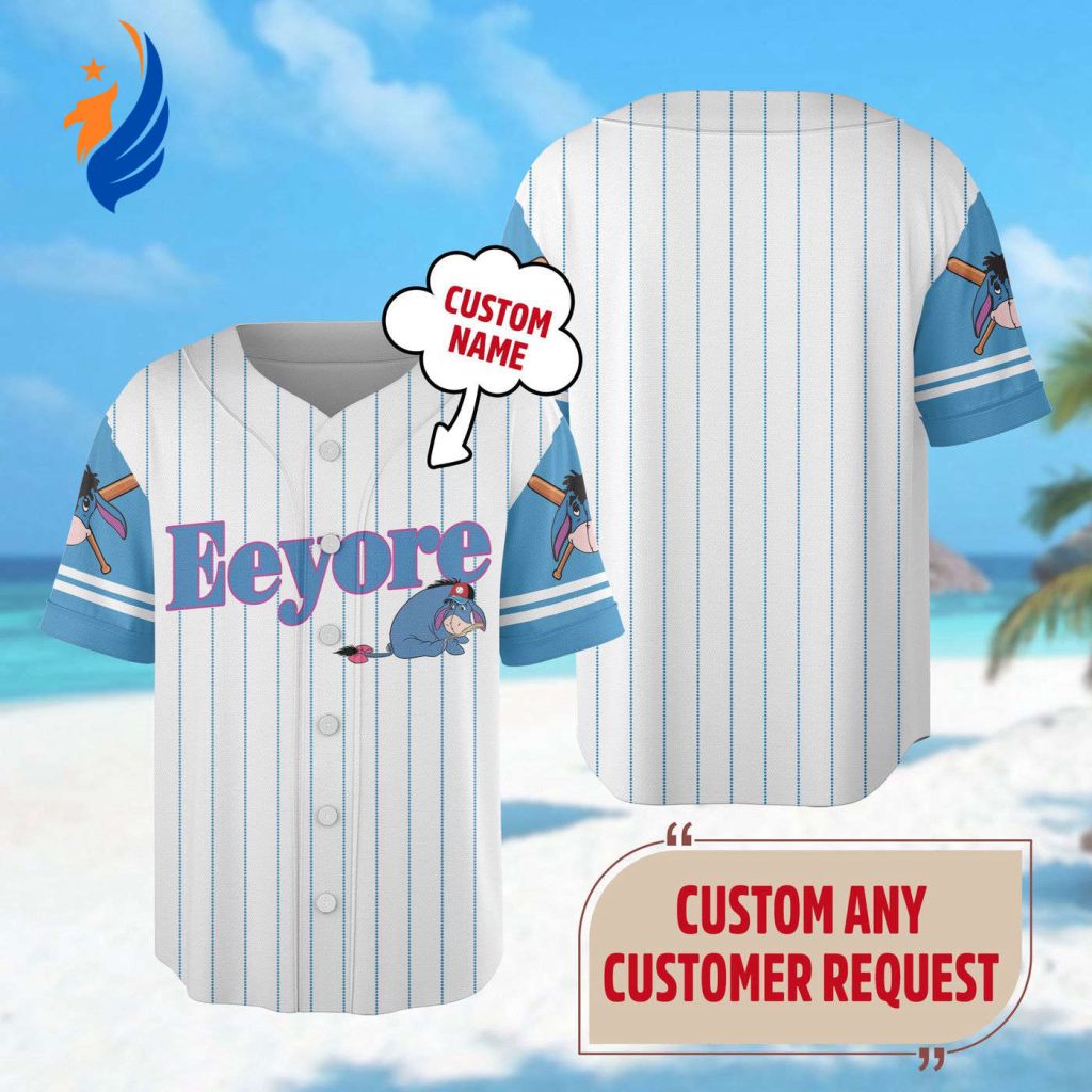 Custom Eeyore Baseball & Winnie The Pooh Basketball Jerseys – Perfect Magic Kingdom Trip Outfit for Baseball Lovers! Ideal Eeyore Kid Gift Custom Eeyore Baseball & Winnie The Pooh Basketball Jerseys – Perfect Magic Kingdom Trip Outfit for Baseball Lovers! Ideal Eeyore Kid Gift