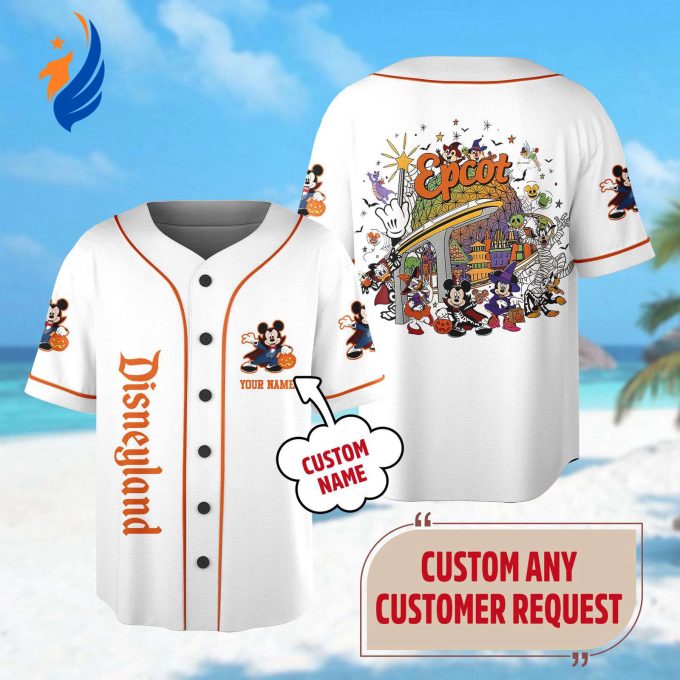 Custom Epcot Halloween Baseball Jersey – Mickey and Friends Team Minnie Mouse Party Gift Magic Kingdom Shirt Custom Epcot Halloween Baseball Jersey – Mickey and Friends Team Minnie Mouse Party Gift Magic Kingdom Shirt