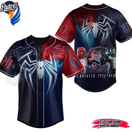 Ultimate Custom Marvel Spider Man vs Venom Baseball Jersey - Unleash Your Inner Superhero!