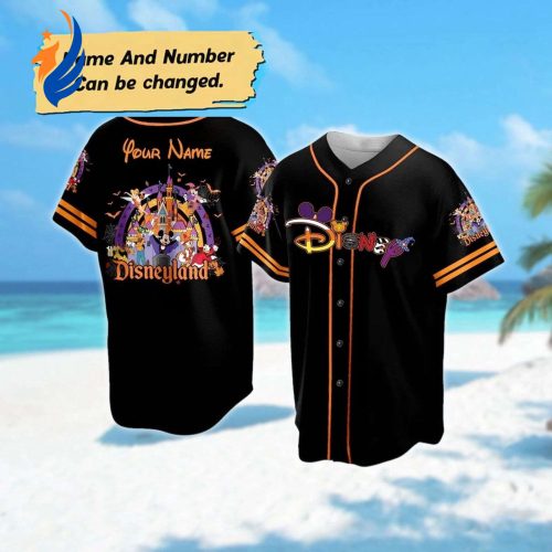 Custom Mickey & Friends Baseball Jersey – Halloween Team Gift Trip Horror Castle Magic Kingdom Shirt