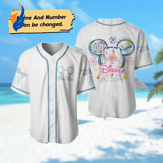 Custom Mickey & Friends Baseball Jersey – Minnie Goofy Donald Team Shirt for Magic Kingdom Trip – Cartoon Family Trip Shirt