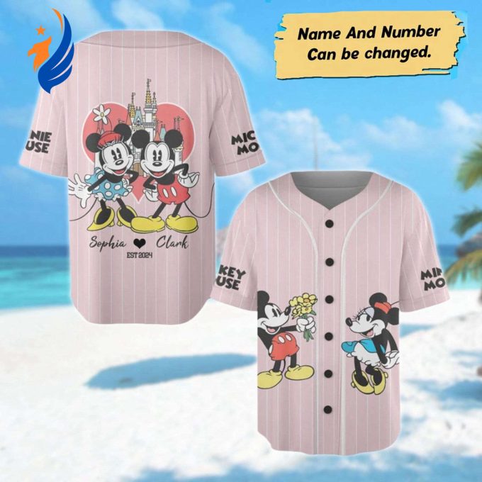 Custom Mickey & Minnie Mouse Baseball Jerseys – Perfect for Magic Kingdom Family Trip Cartoon Baseball Team & Mouse Couple Basketball