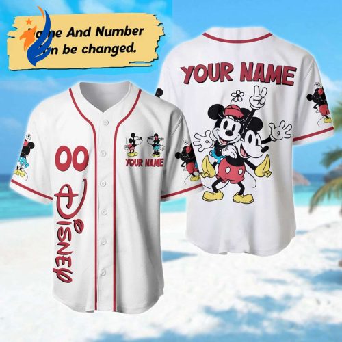 Custom Mickey Minnie Mouse Baseball Jersey Couple Basketball Shirt Funny Magic Kingdom Shirt Custom Mickey Minnie Mouse Baseball Jersey Couple Basketball Shirt Funny Magic Kingdom Shirt