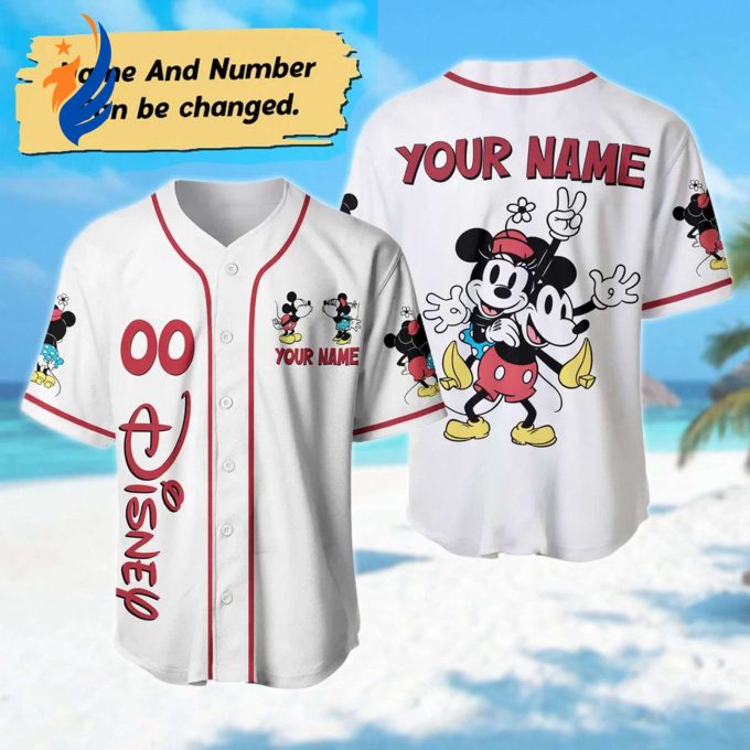 Custom Mickey Minnie Mouse Baseball Jersey Couple Basketball Shirt Funny Magic Kingdom Shirt