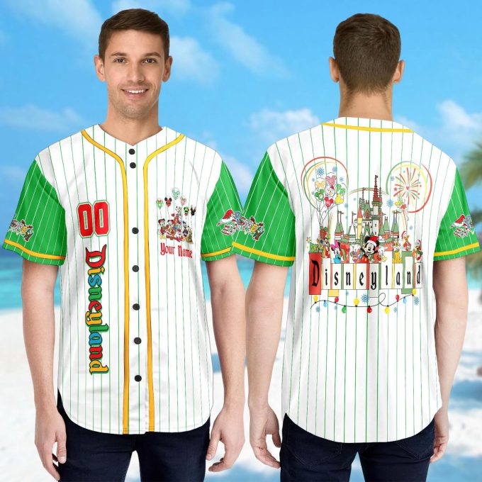 Disney Christmas Baseball Jersey: Custom Mickey & Friends Team Minnie Xmas Shirt Magic Kingdom