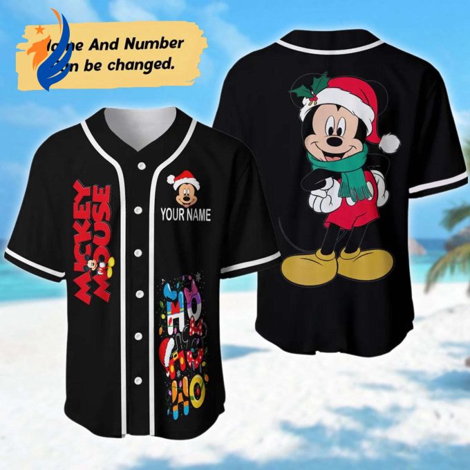 Custom Mickey Mouse Christmas Baseball Jersey – Festive Xmas Team Shirt for Cartoon Holiday Fans! Custom Mickey Mouse Christmas Baseball Jersey – Festive Xmas Team Shirt for Cartoon Holiday Fans!