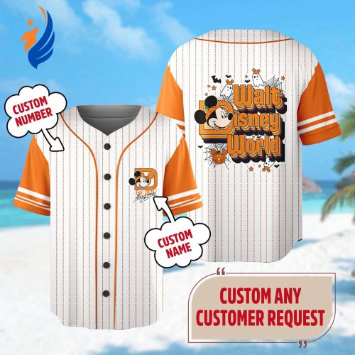 Spooky Season Custom Mickey Mouse Halloween Baseball Jersey – Perfect for Magic Kingdom & Halloween Jersey Team
