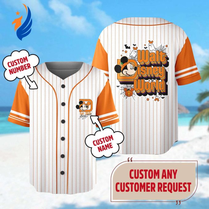 Spooky Season Custom Mickey Mouse Halloween Baseball Jersey – Perfect for Magic Kingdom & Halloween Jersey Team Spooky Season Custom Mickey Mouse Halloween Baseball Jersey – Perfect for Magic Kingdom & Halloween Jersey Team